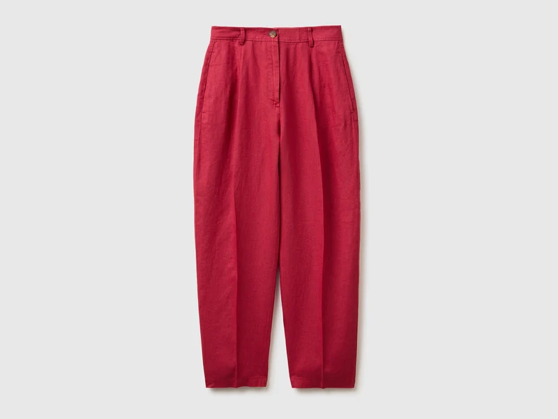 Pantaloni dritti 100% lino