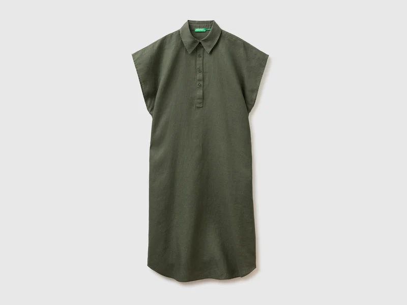 Vestito midi in puro lino