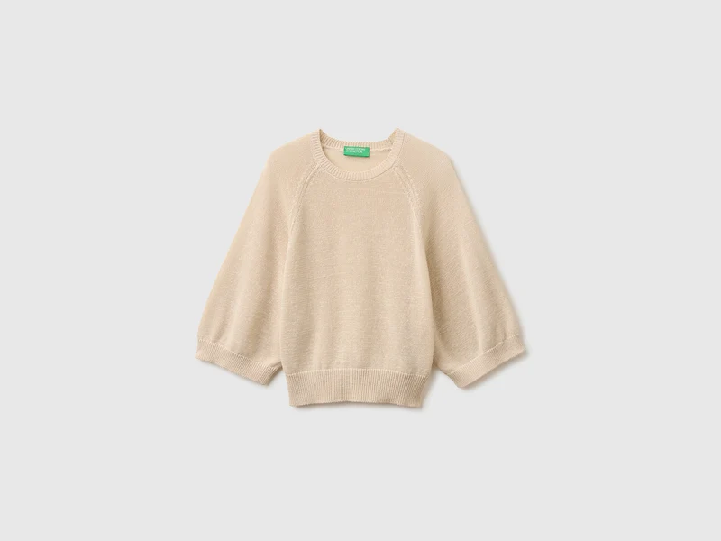 Maglia over in misto lino