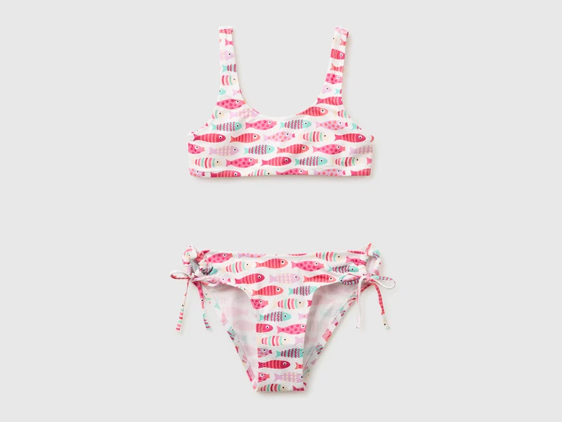 Bikini mare con stampa pesci