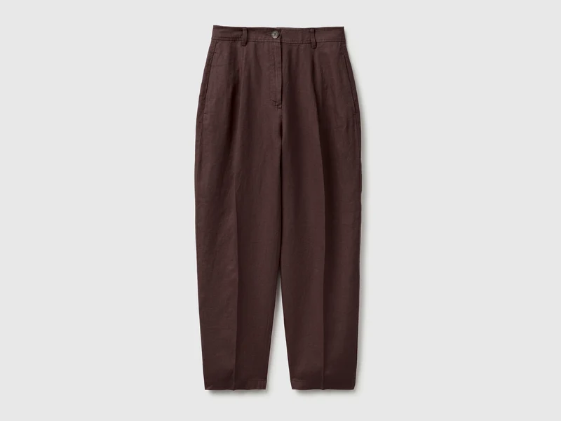 Pantaloni dritti 100% lino