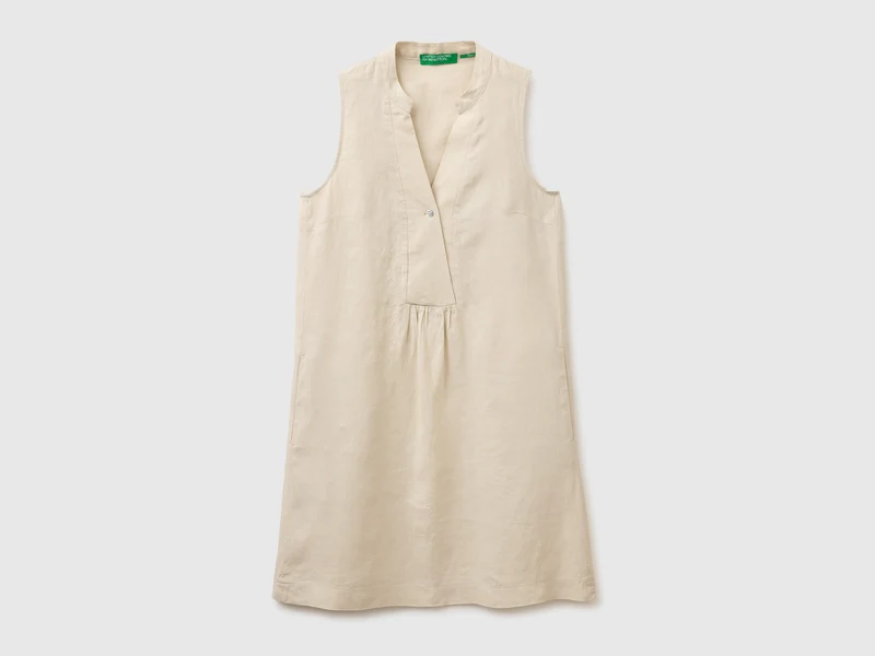 Vestito corto 100% lino