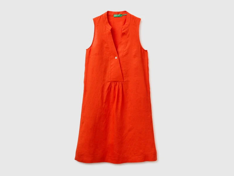 Vestito corto 100% lino