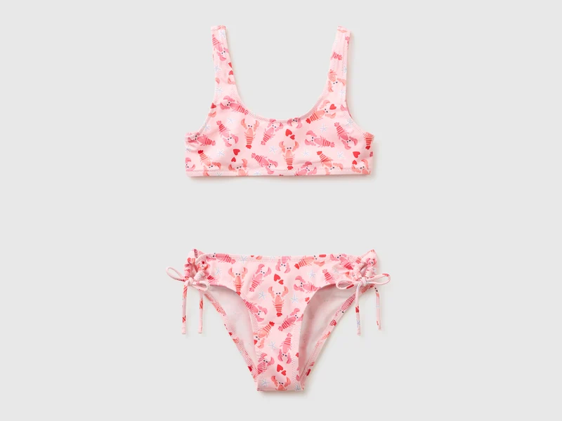 Bikini mare con stampa granchi
