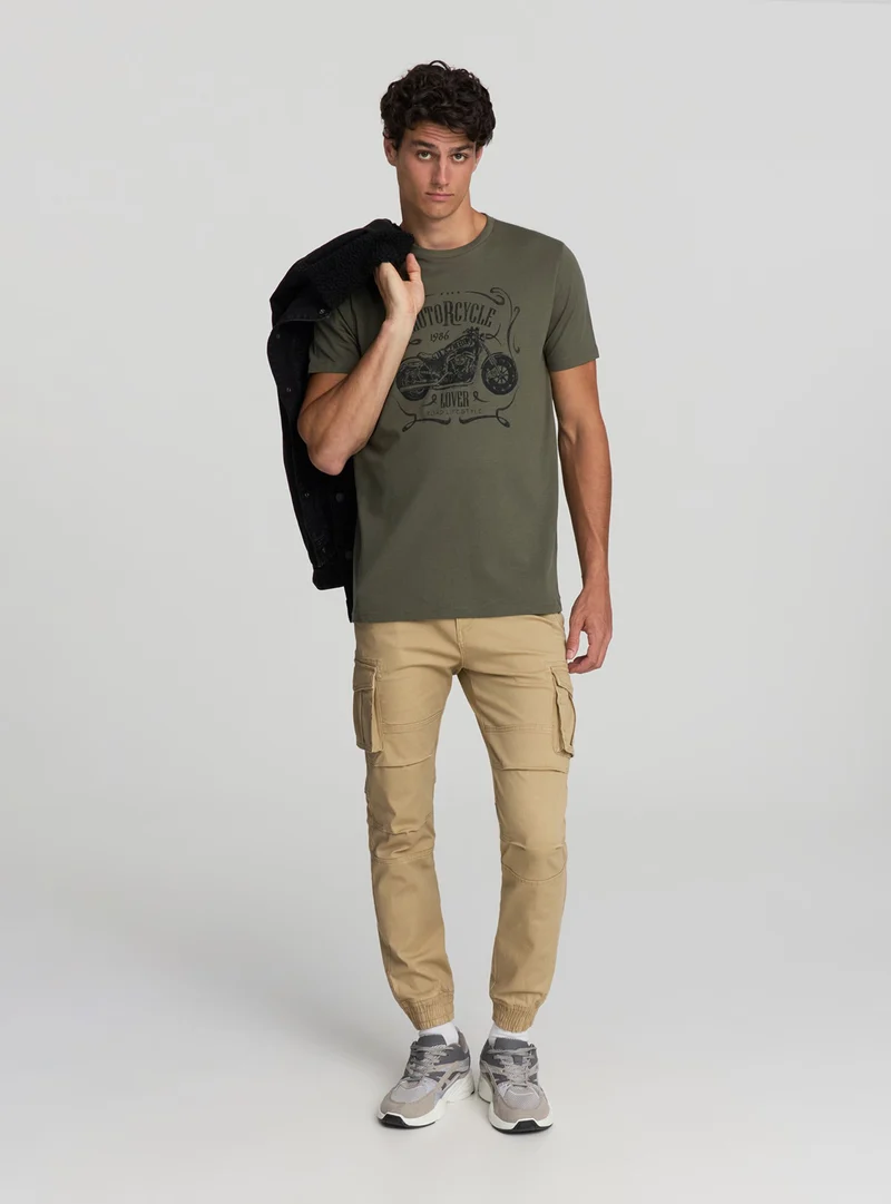 T-shirt con stampa moto