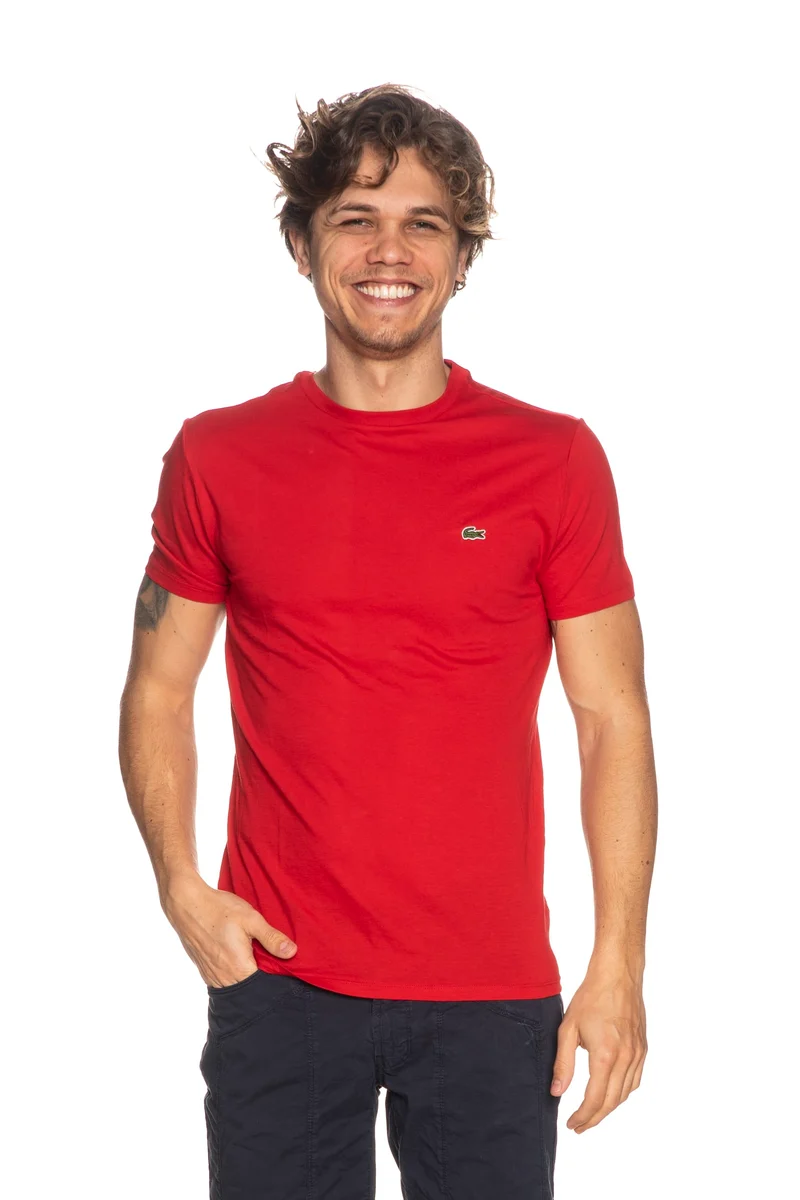 T Shirt Lacoste Th6709 Da Uomo Rossa