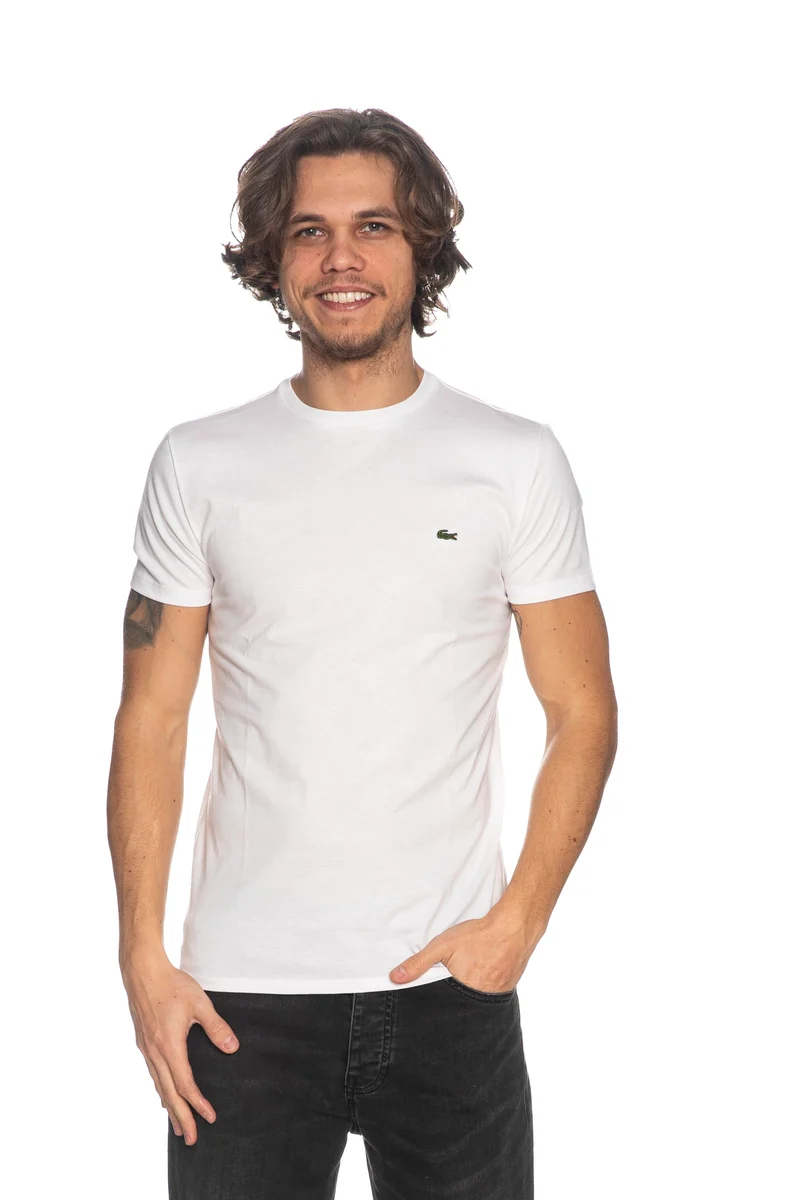 T Shirt Lacoste Th6709 Da Uomo Bianca