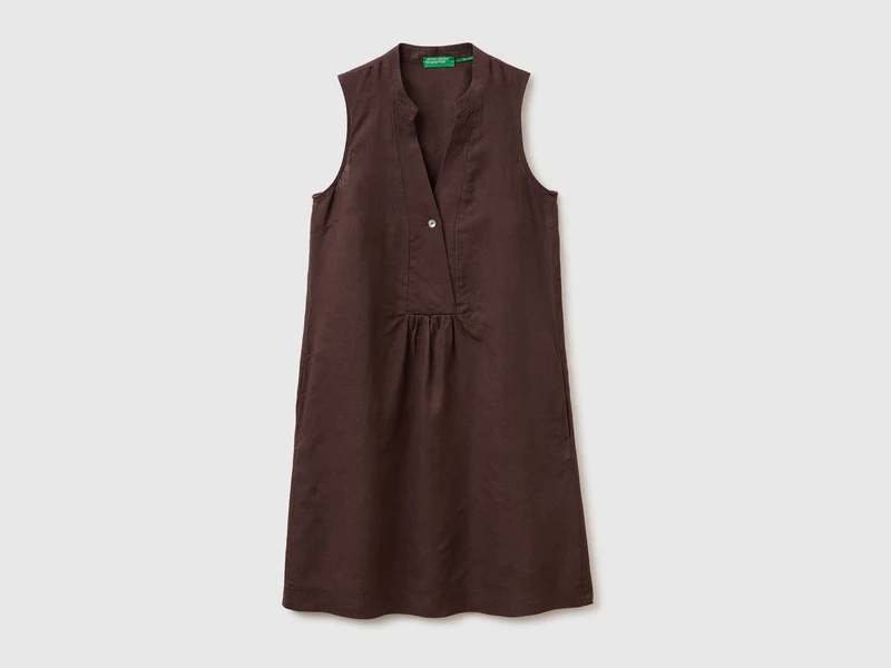 Vestito corto 100% lino