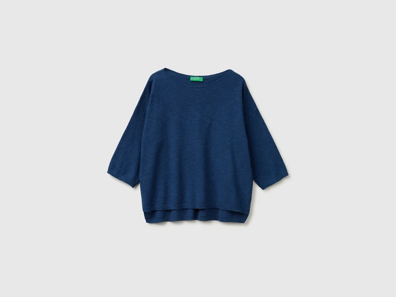 Maglia boxy fit in misto lino