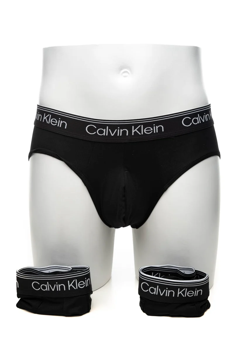 Slip Calvin Klein Hip Brief 3 Pack Microfiber Stretch Da Uomo Nero In Tessuto