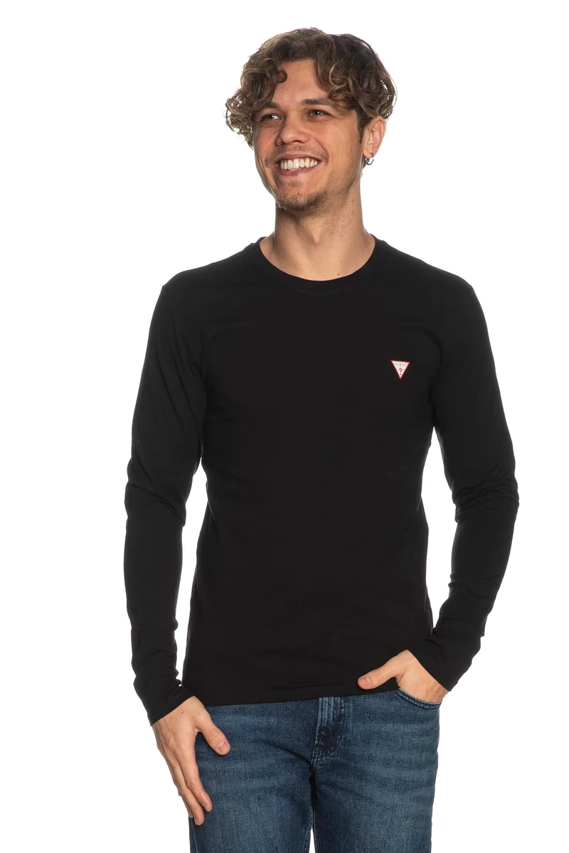 T Shirt Guess Core Ls Tee Da Uomo Nera