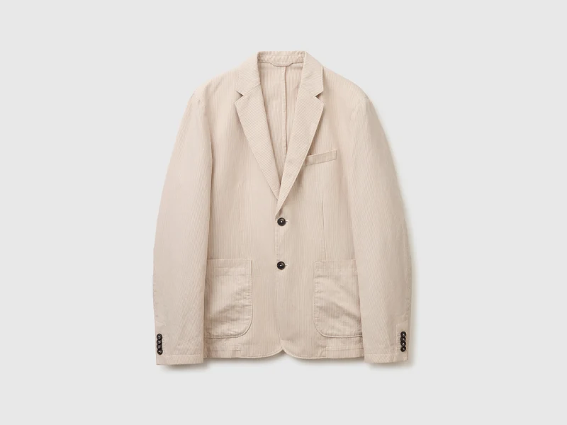 Blazer monopetto in misto lino