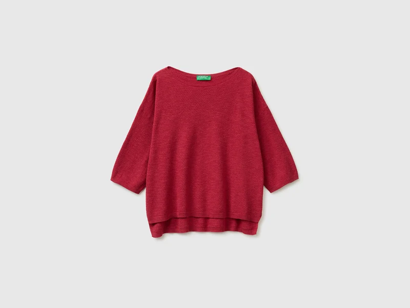 Maglia boxy fit in misto lino