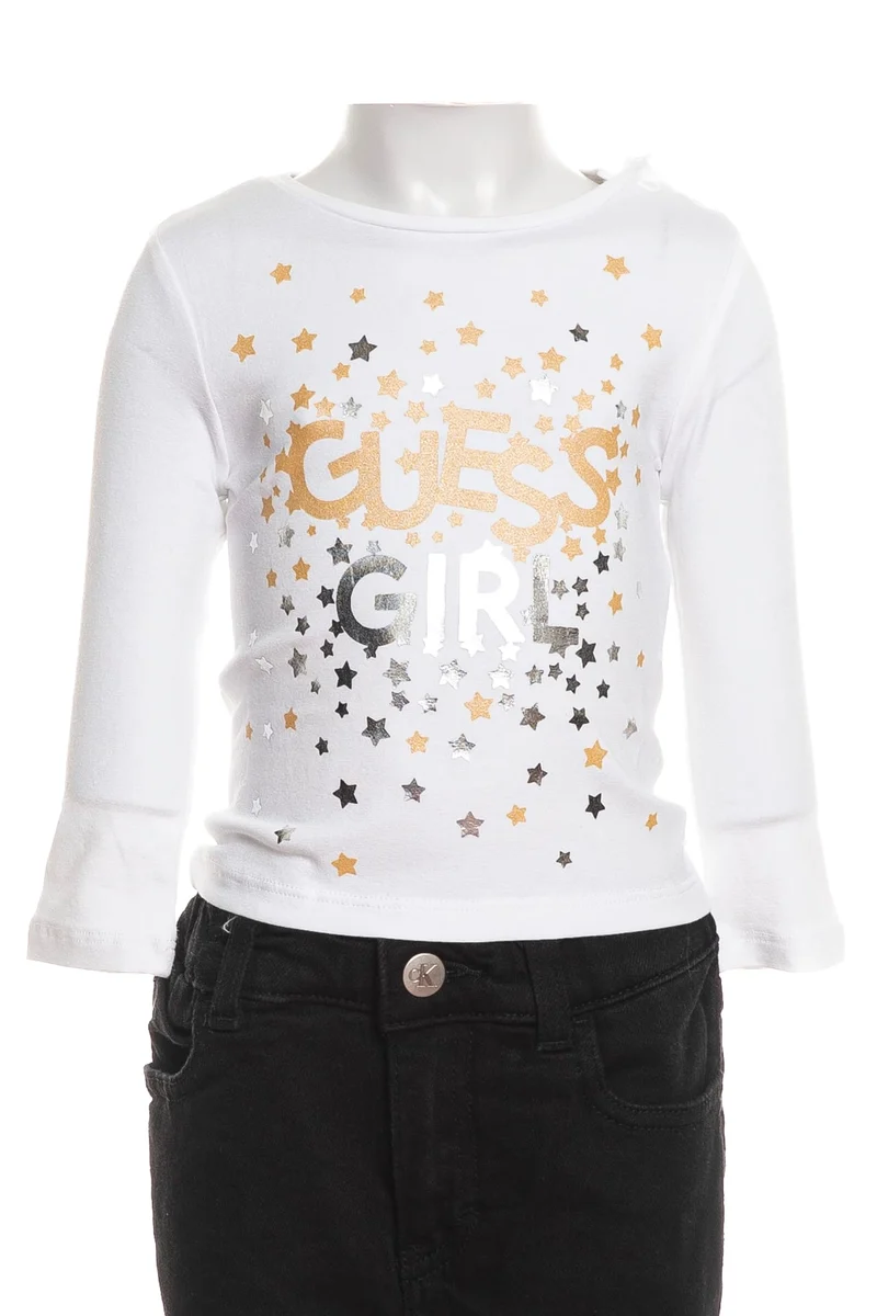 T-Shirt Guess Shiny Ptd Girl I Da Bambina Bianca