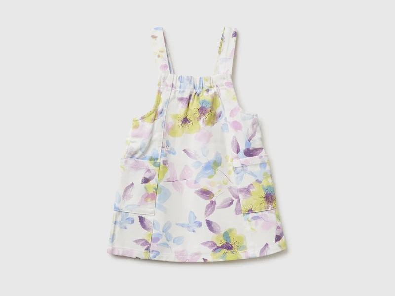 Vestito salopette a fiori