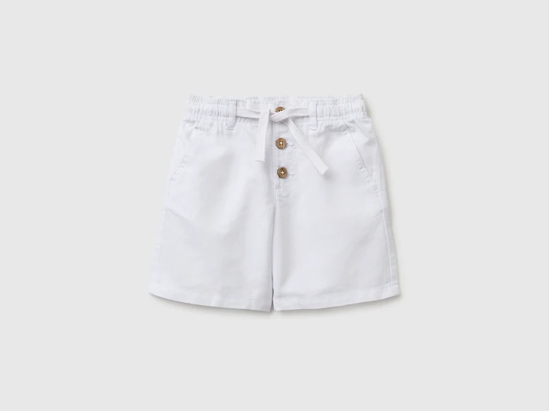 Pantaloni corti in misto lino