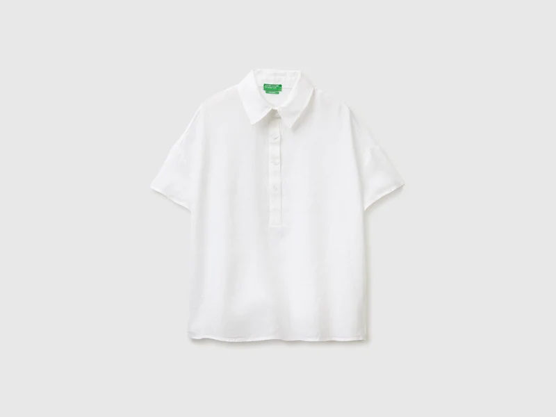 Blusa a manica corta 100% lino
