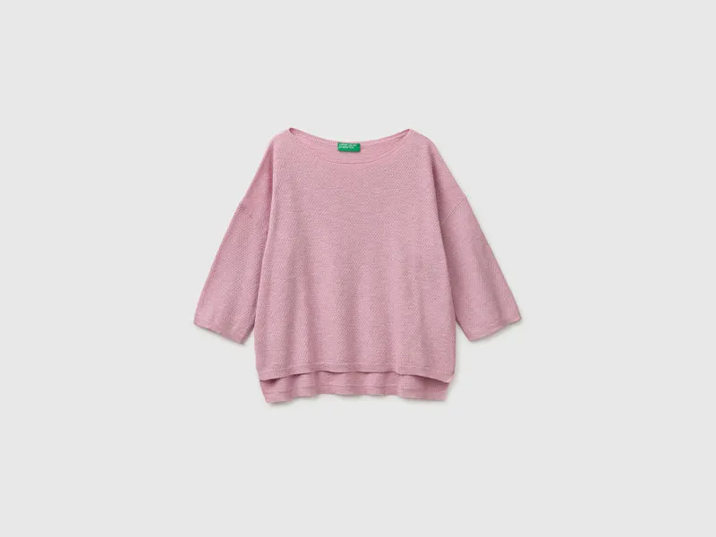 Maglia boxy fit in misto lino