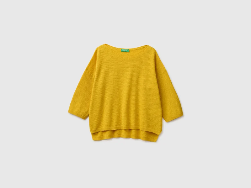 Maglia boxy fit in misto lino