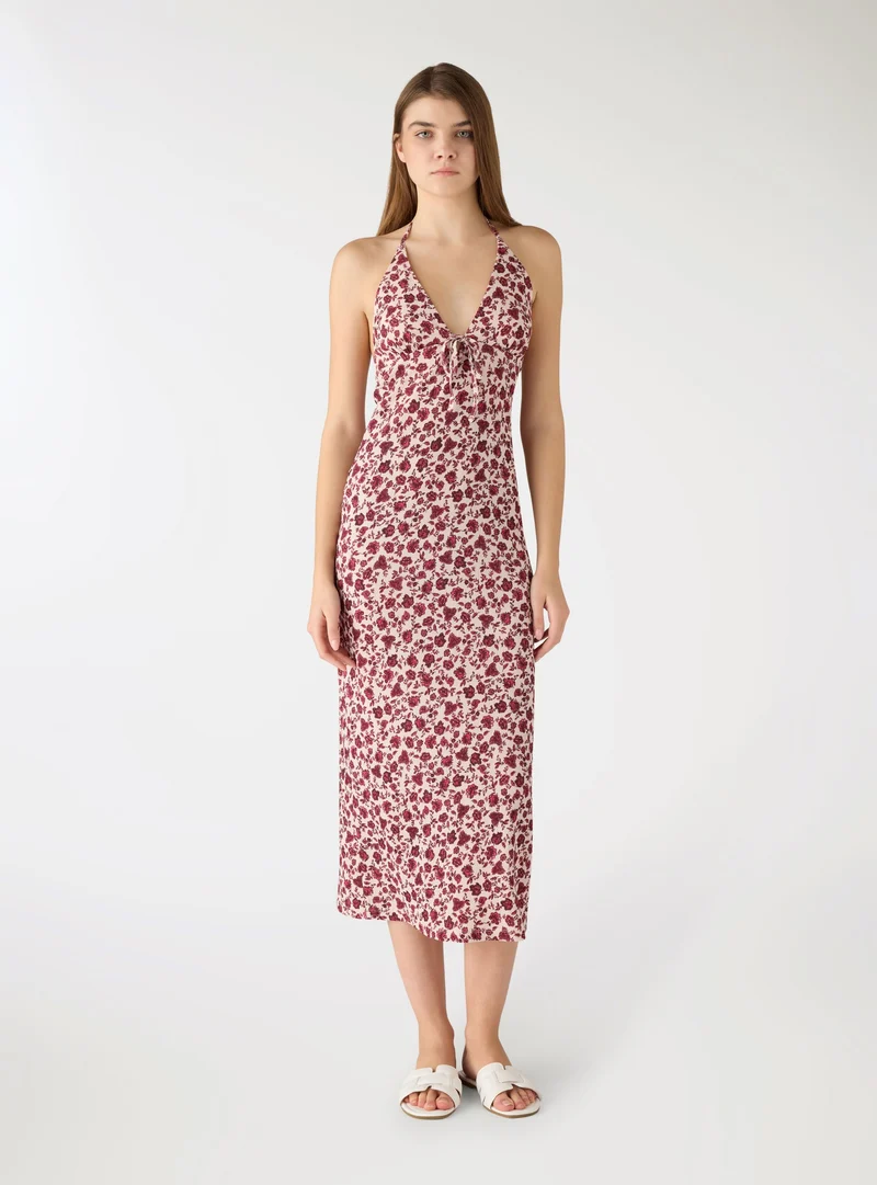Vestito halterneck con stampa a fiori