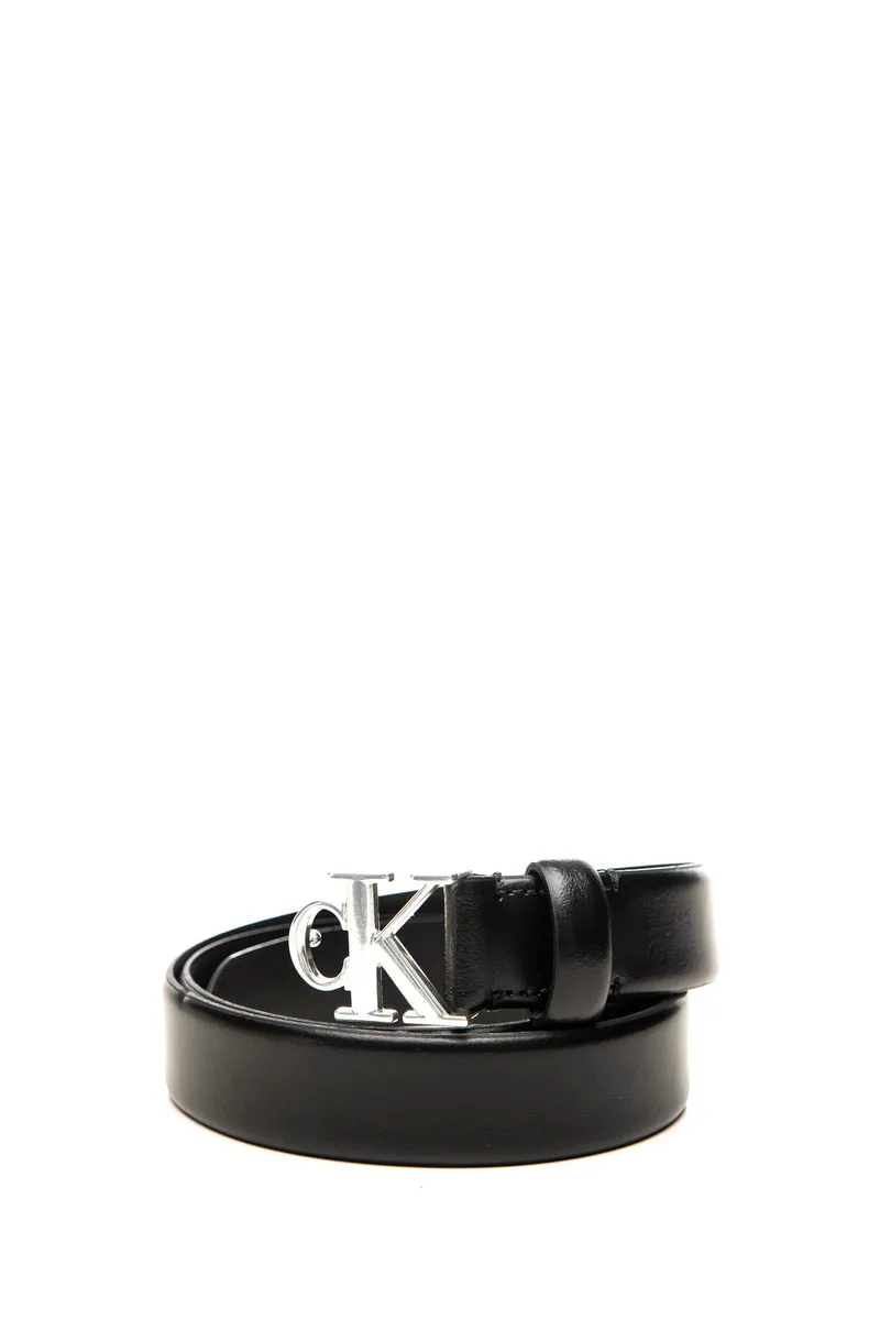 Cinta Calvin Klein Ck Buckle 30 Fixed Da Donna Nera Fibbia Acciaio In Pelle