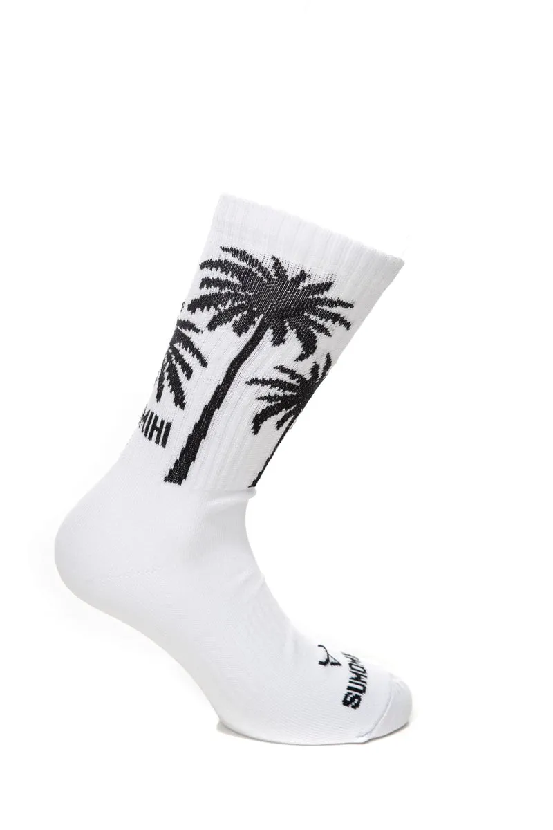 Calzino Sumomihi Palms Sock Unisex Bianco In Filato