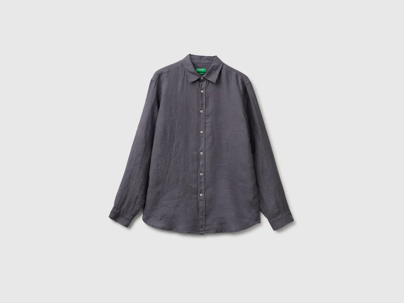 Camicia grigia in puro lino