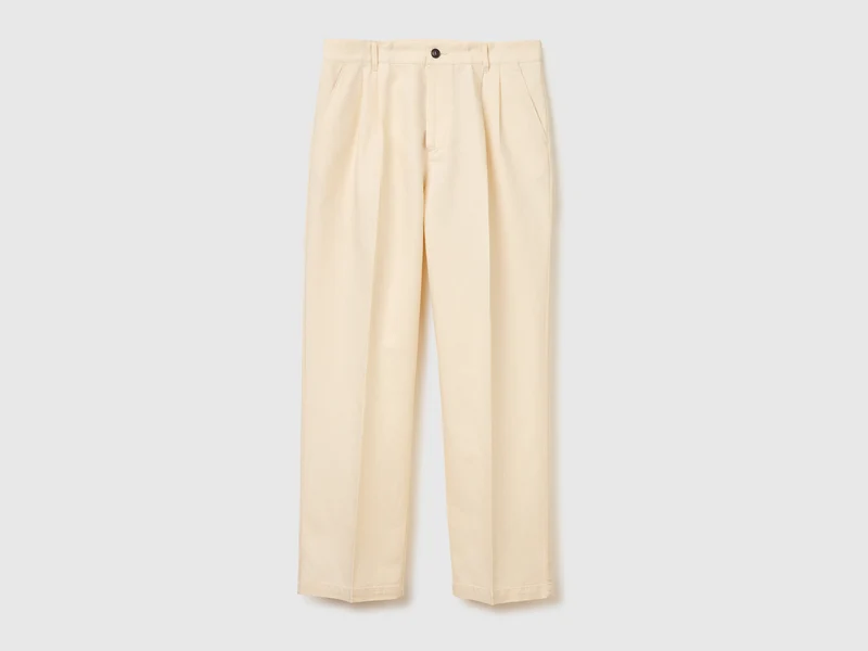 Pantaloni ampi in misto lino
