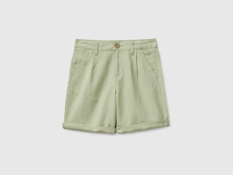 Pantaloni corti in misto lino