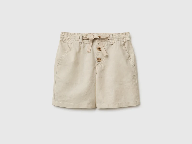 Pantaloni corti in misto lino