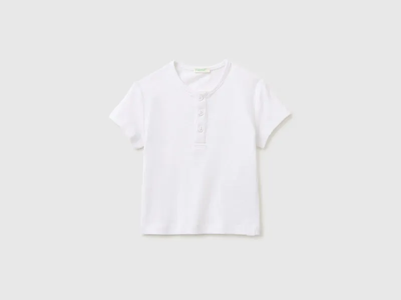 T-shirt serafino in misto lino