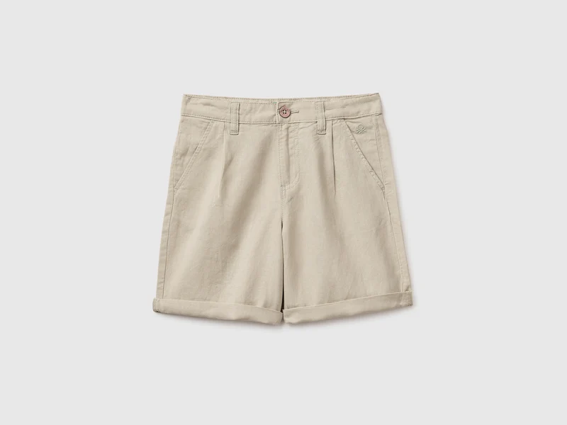Pantaloni corti in misto lino