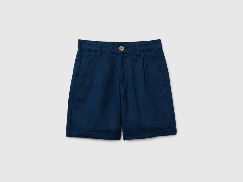 Pantaloni corti in misto lino