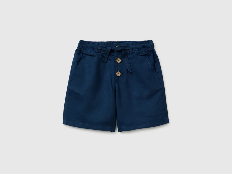 Pantaloni corti in misto lino