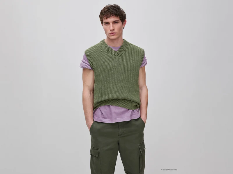 Gilet regular fit stone washed