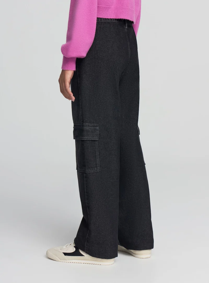 Jeans cargo wide leg