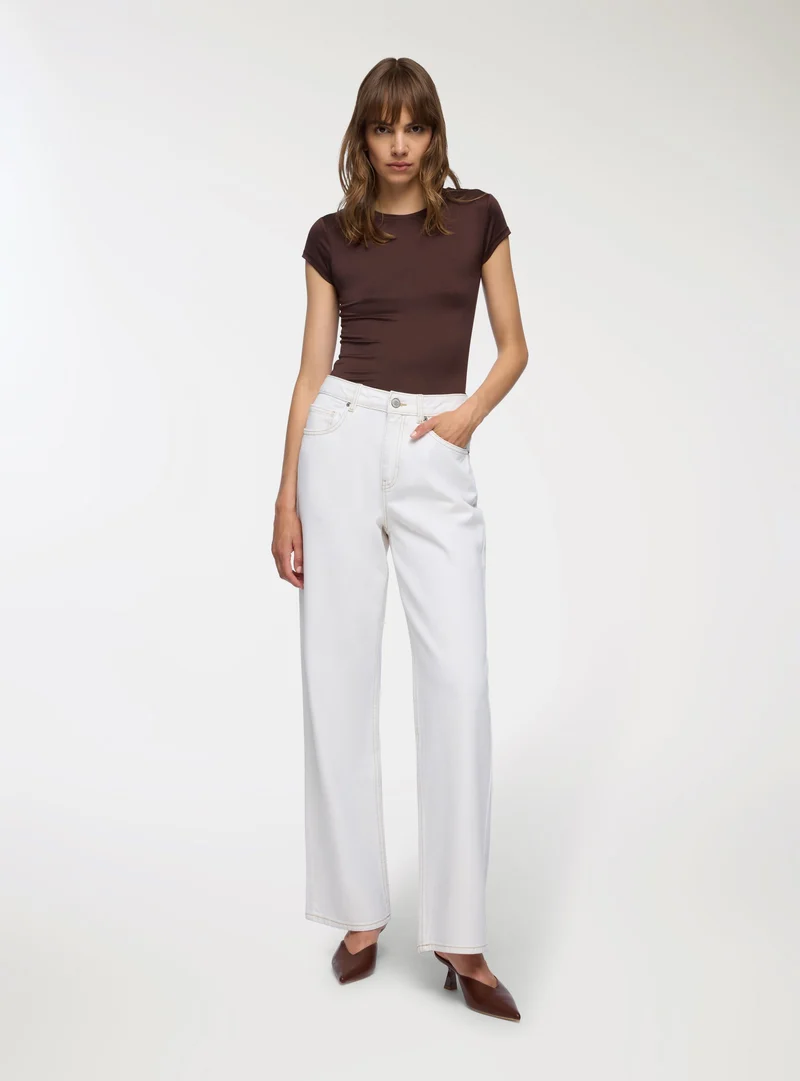 Jeans wide leg a cinque tasche