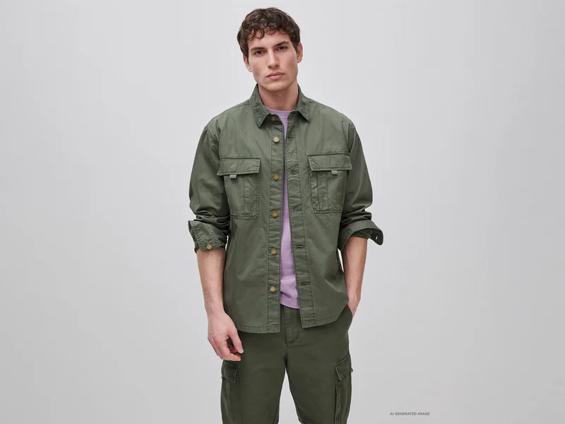 Overshirt in cotone délavé
