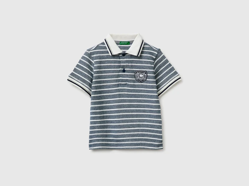 Polo rigata con patch