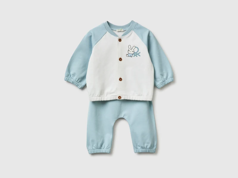 Completino in felpa color block