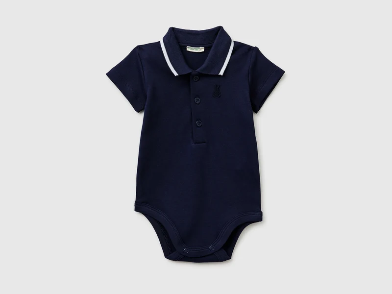 Body a polo in cotone bio