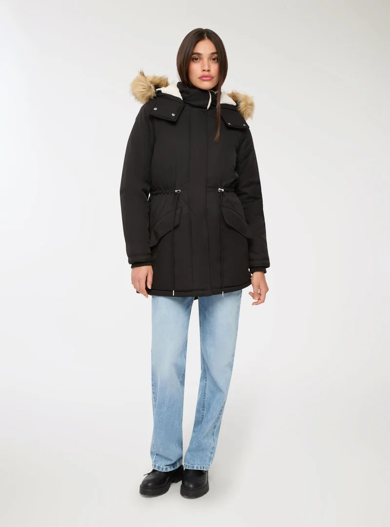 Parka con interno in montone sintetico