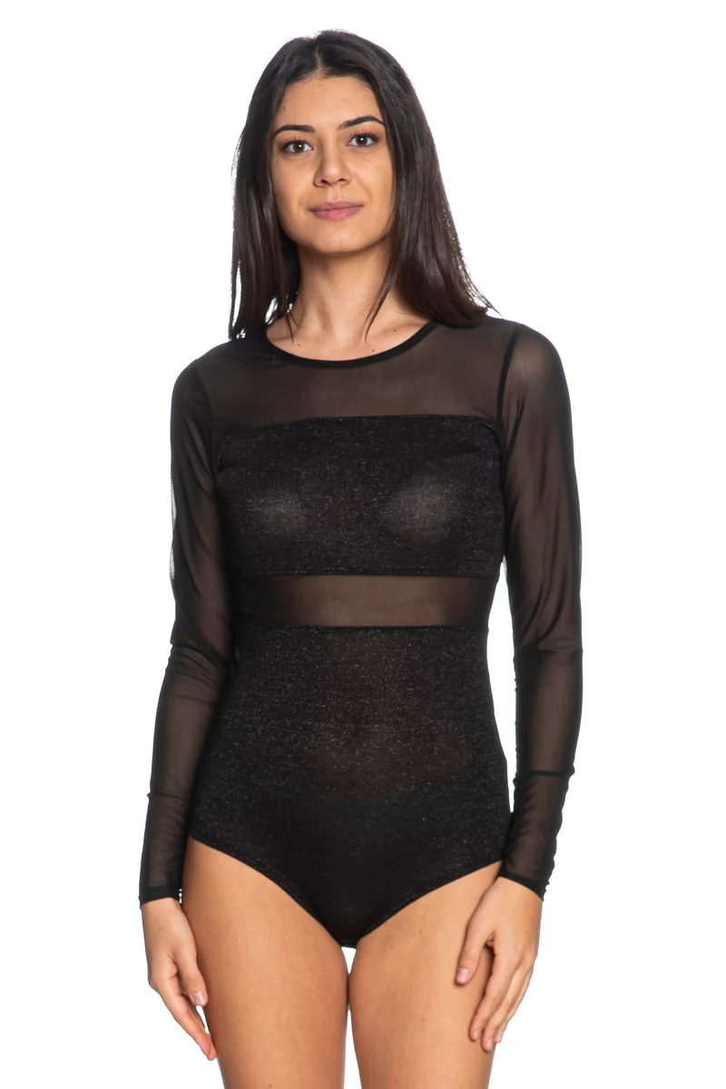 Body Only Esther Da Donna Nero Lurex