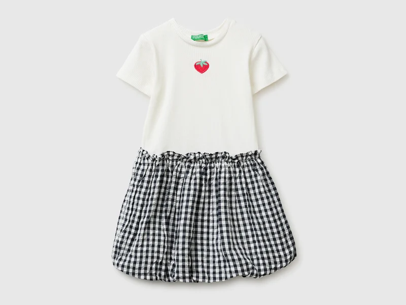 Vestito con gonna a quadretti vichy