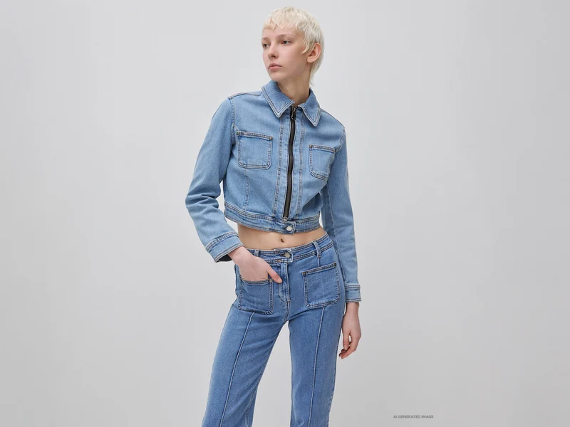 Giacca in denim con zip