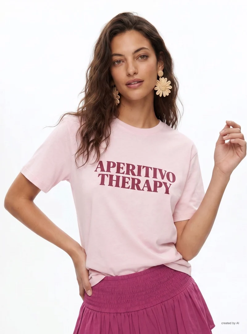 T-shirt ampia con scritta