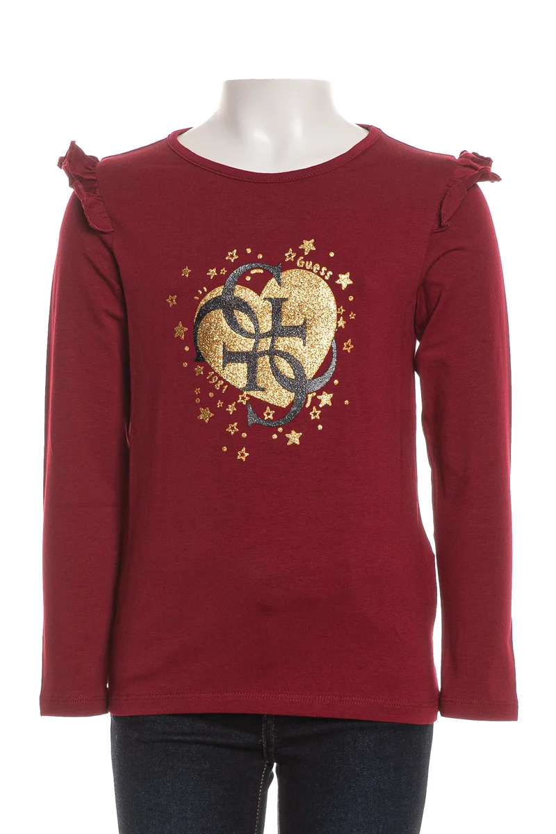 T-Shirt Guess Shiny Ru Ls K Da Bambina Amarena