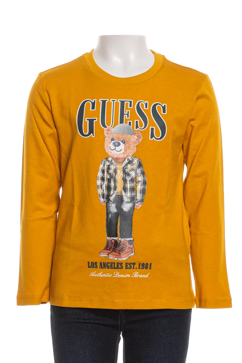 T-Shirt Guess Grunge Teddy Da Bambino Senape