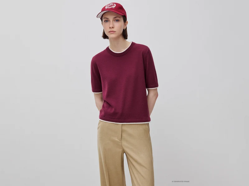 Maglia manica corta 100% lana Merino