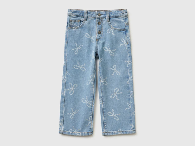 Jeans slim fit stampa fiocchi